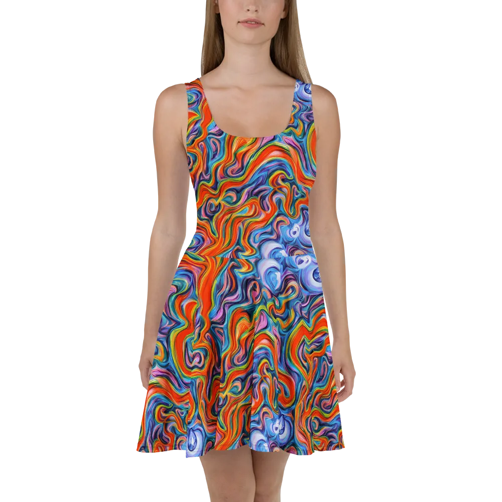 Riptide Radiance on Skater Dress — Front