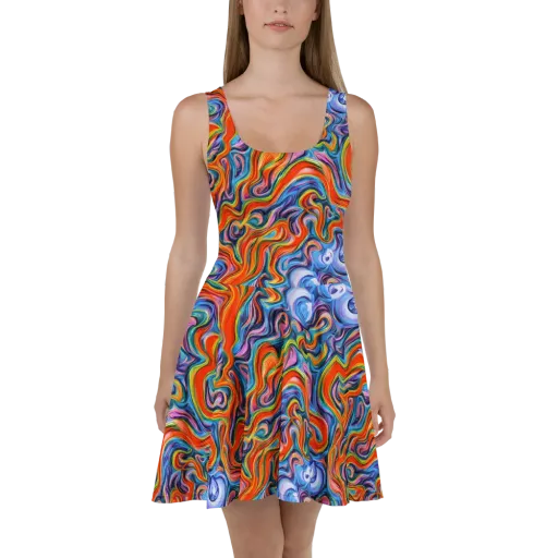 Riptide Radiance on a Skater Dress