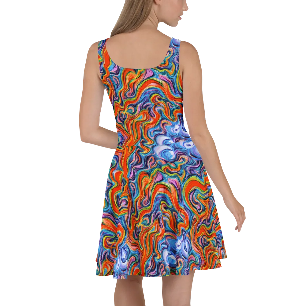 Riptide Radiance on Skater Dress — Back
