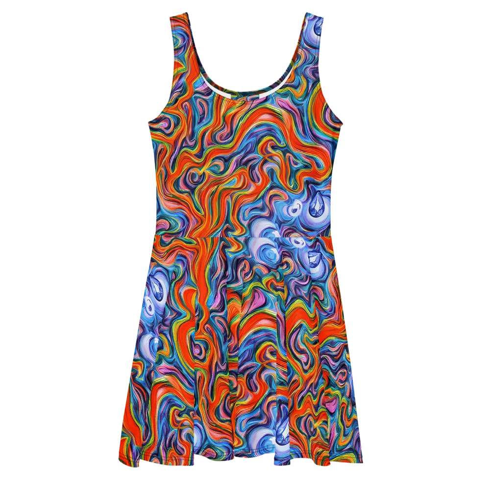 Riptide Radiance on Skater Dress — Front