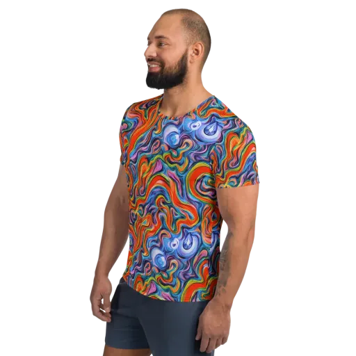 Riptide Radiance on a Men's Athletic T-Shirt