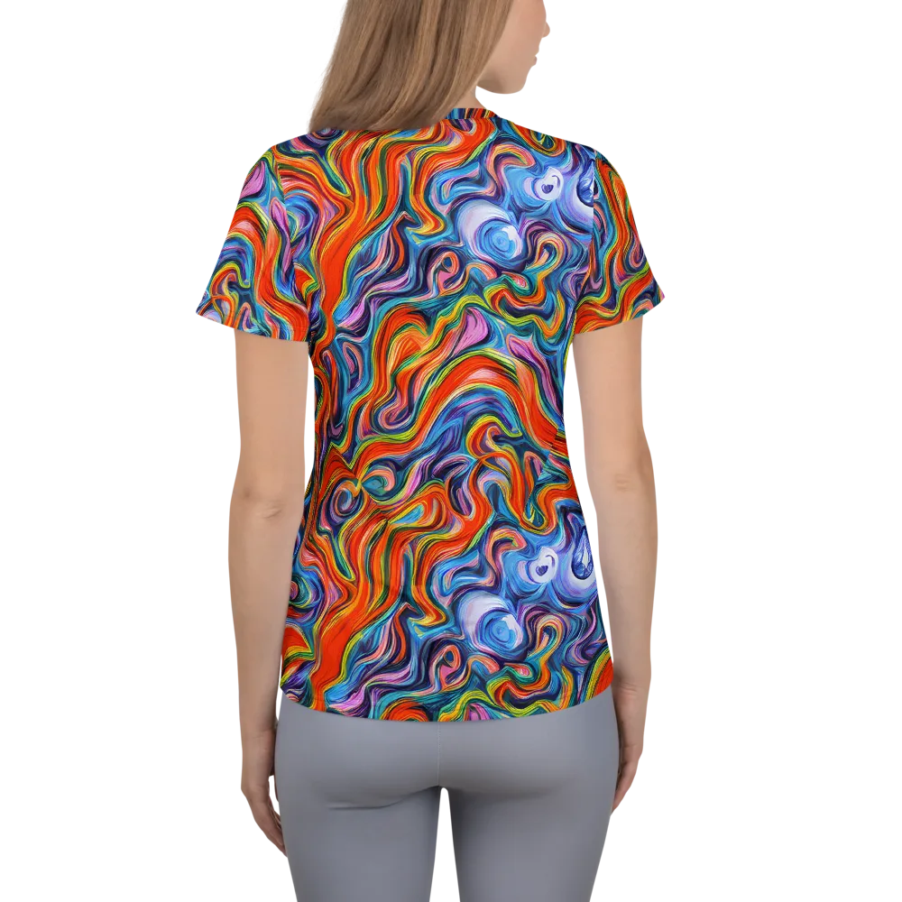 Riptide Radiance on Women's Athletic T-Shirt — Back
