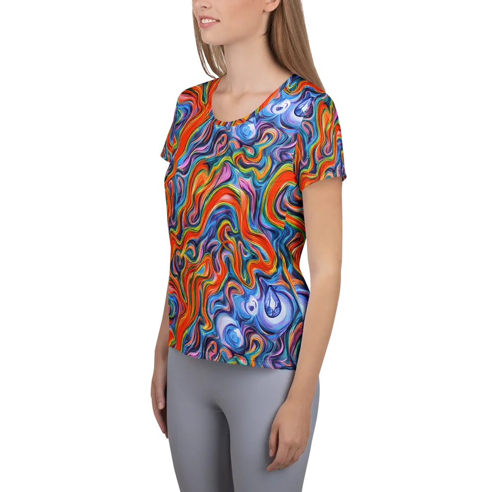 Riptide Radiance on Women's Athletic T-Shirt — Left