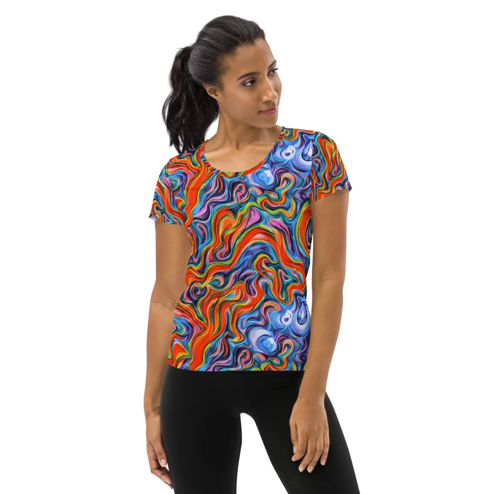 Riptide Radiance on Women's Athletic T-Shirt — Front