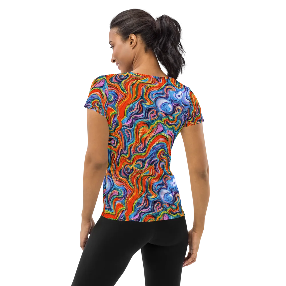 Riptide Radiance on Women's Athletic T-Shirt — Back