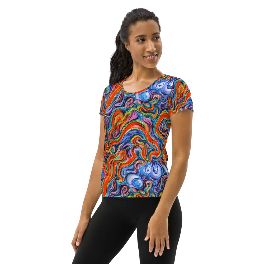 Riptide Radiance on Women's Athletic T-Shirt — Left