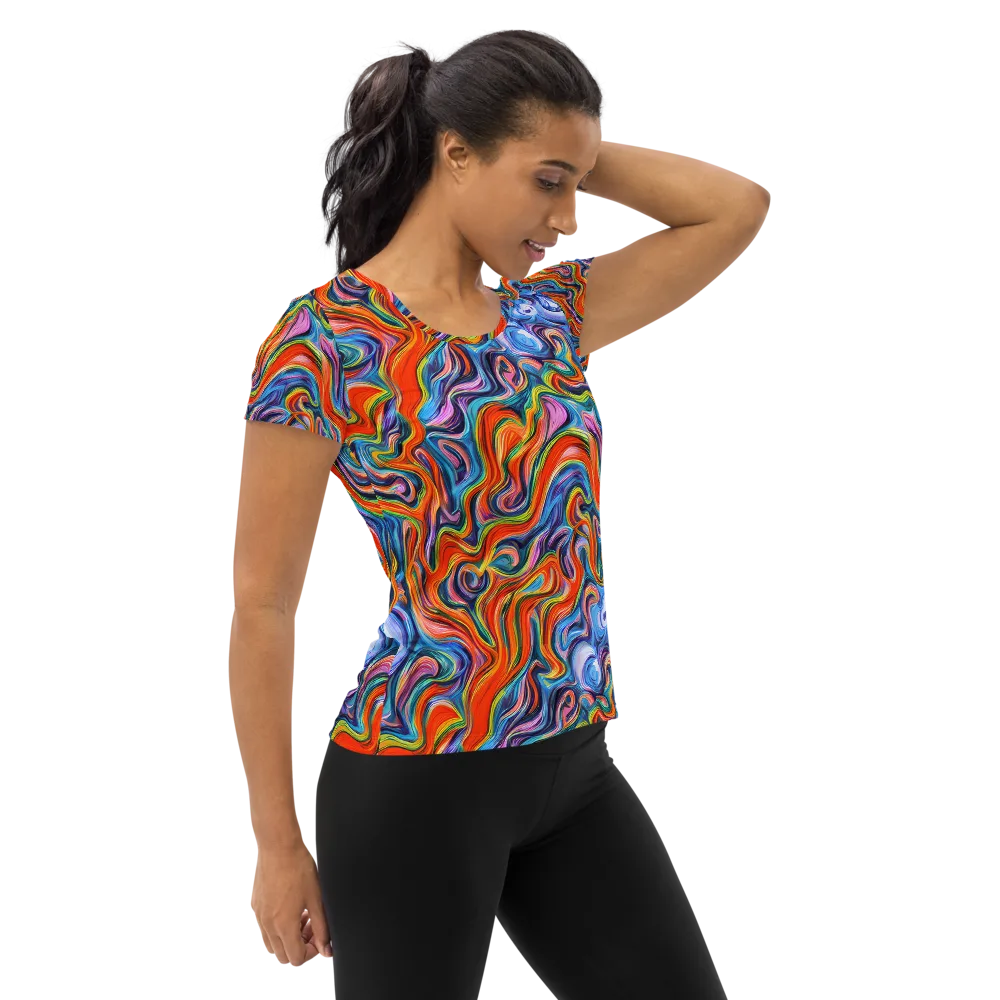Riptide Radiance on Women's Athletic T-Shirt — Right