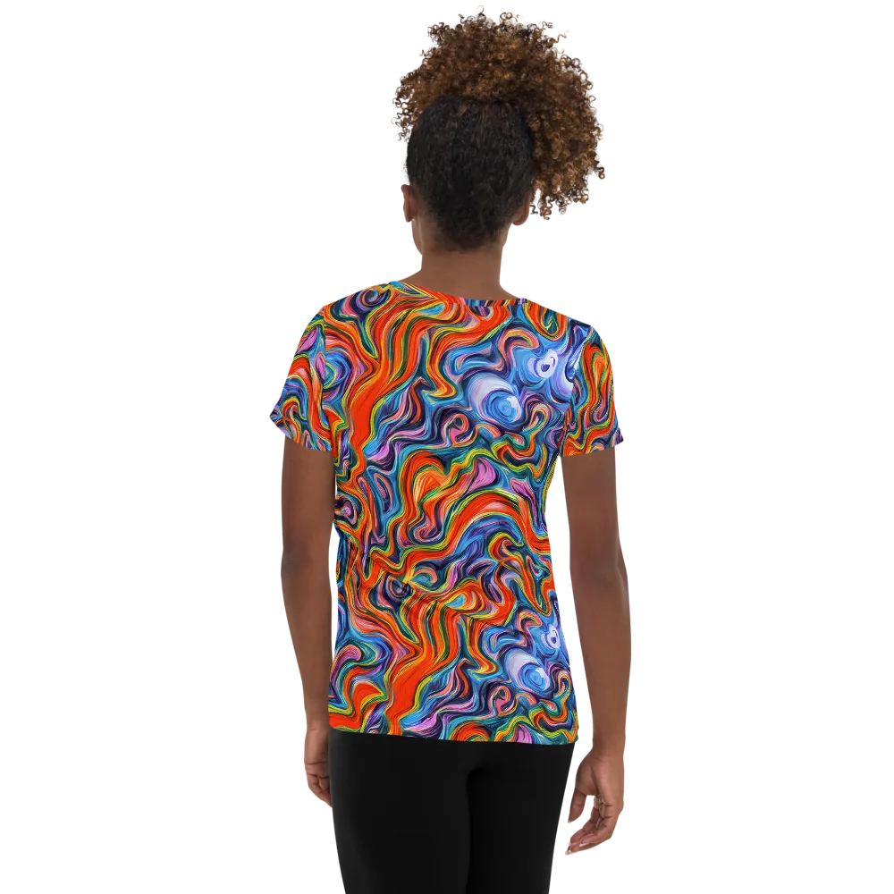 Riptide Radiance on Women's Athletic T-Shirt — Back