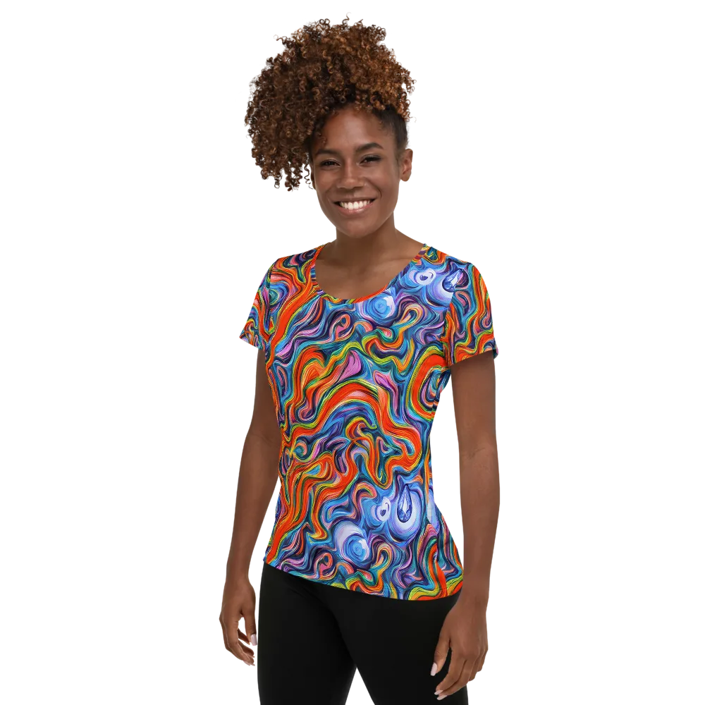 Riptide Radiance on Women's Athletic T-Shirt — Left