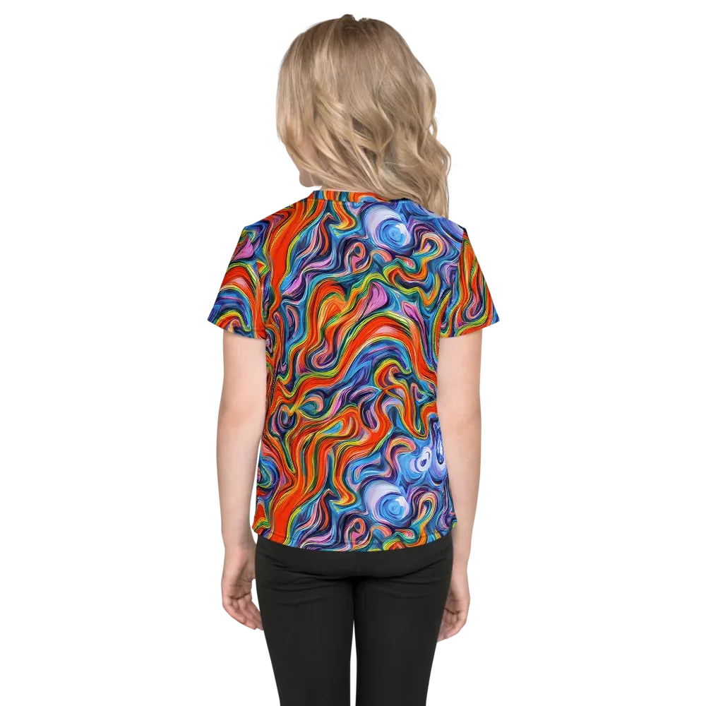 Riptide Radiance on Kids Crew Neck T-Shirt — Back
