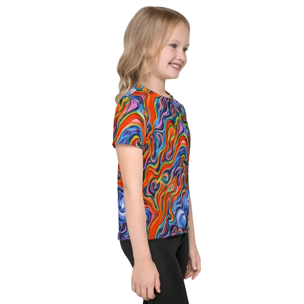 Riptide Radiance on Kids Crew Neck T-Shirt — Right