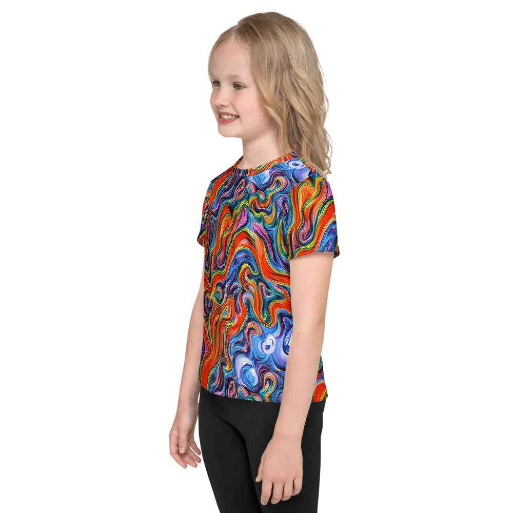 Riptide Radiance on Kids Crew Neck T-Shirt — Left