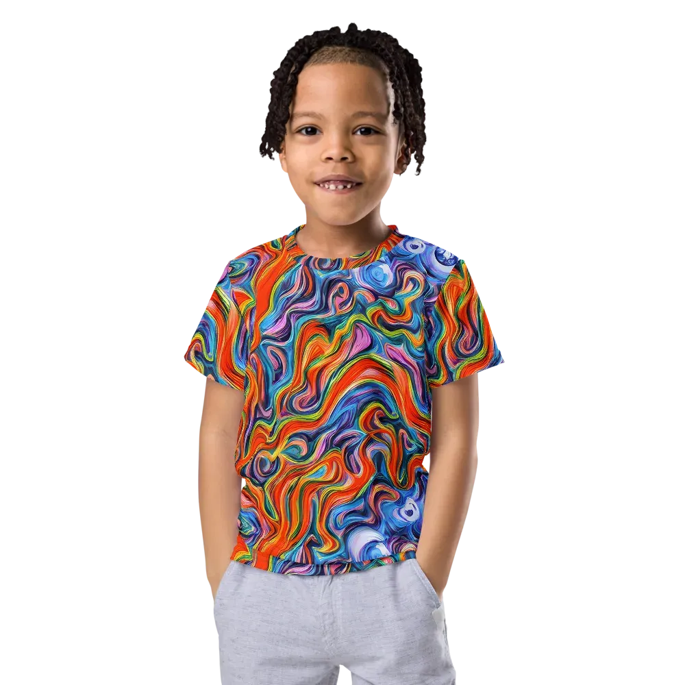 Riptide Radiance on Kids Crew Neck T-Shirt — Front
