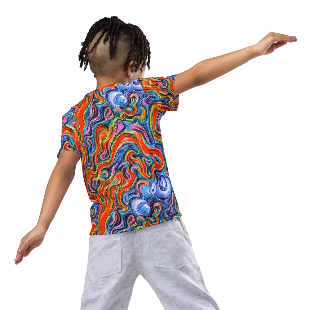 Riptide Radiance on Kids Crew Neck T-Shirt — Back