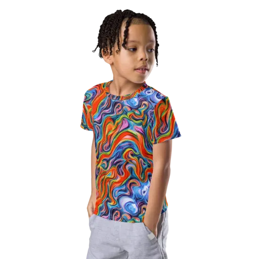 Riptide Radiance on a Kids Crew Neck T-Shirt
