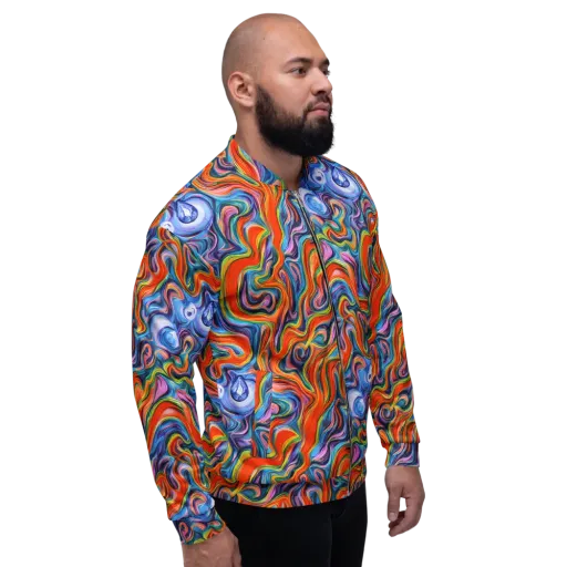 Riptide Radiance on a Bomber Jacket