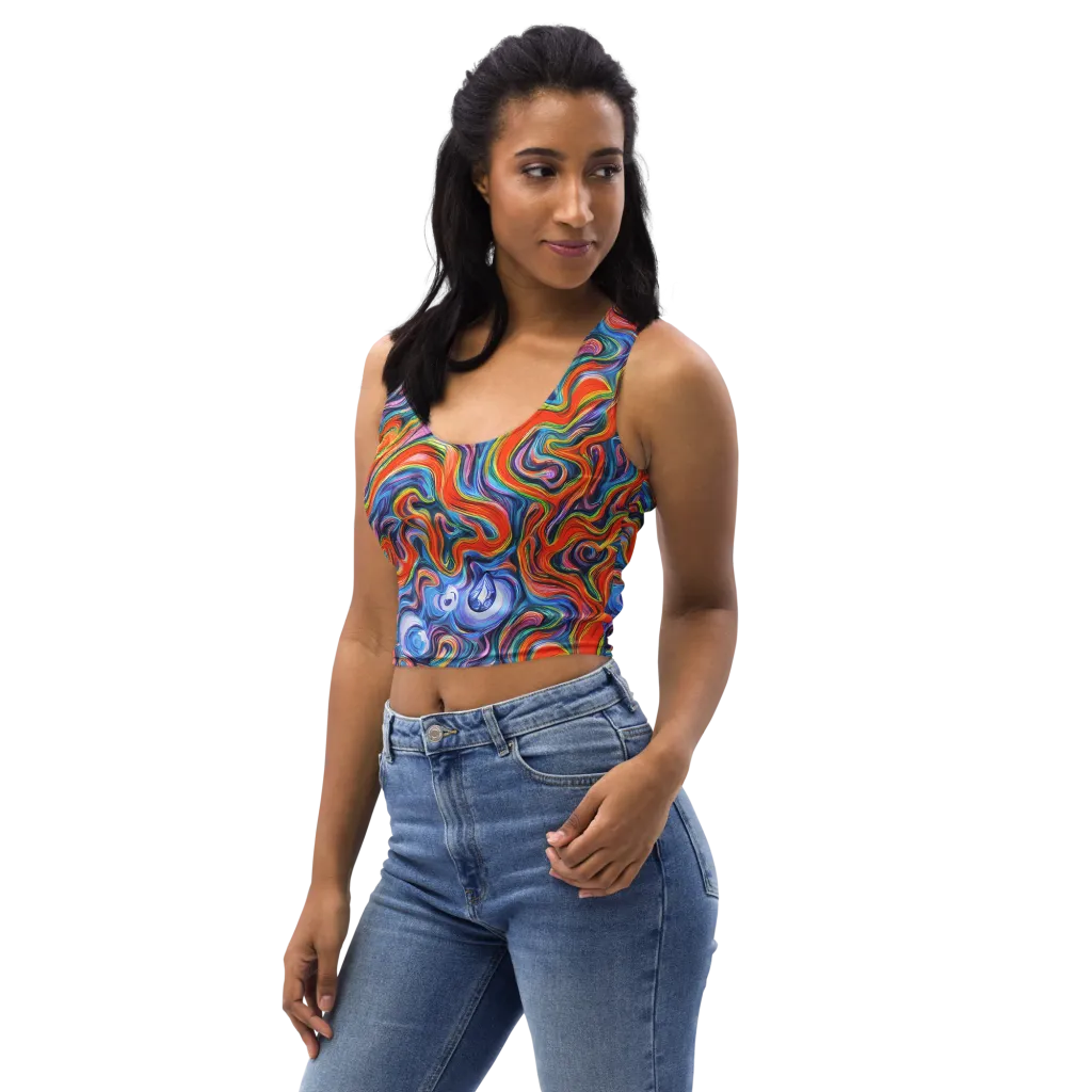 Riptide Radiance on Crop Top — Left Front