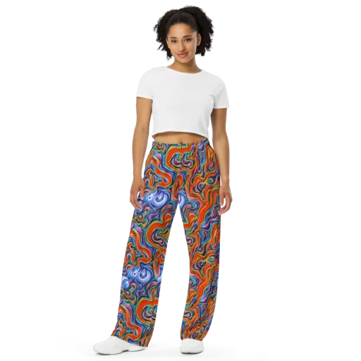 Riptide Radiance on a Wide-Leg Pants