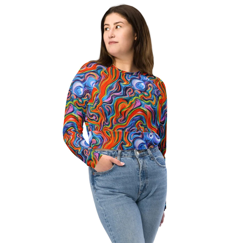 Riptide Radiance on Long Sleeve Crop Top — Front