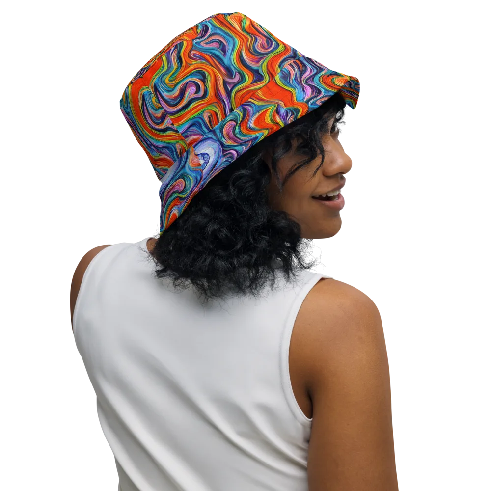 Riptide Radiance on Reversible Bucket Hat — Right Outside