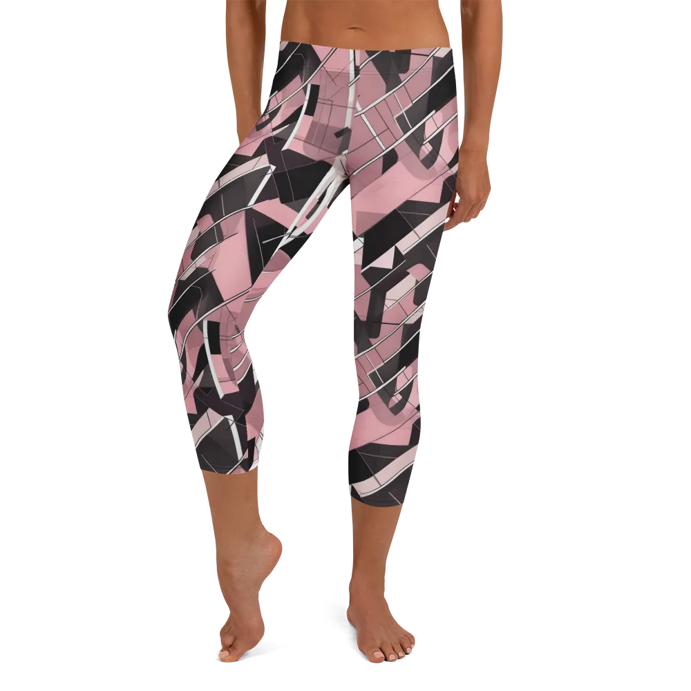 Rosewood Circuit on Capri Leggings — Front