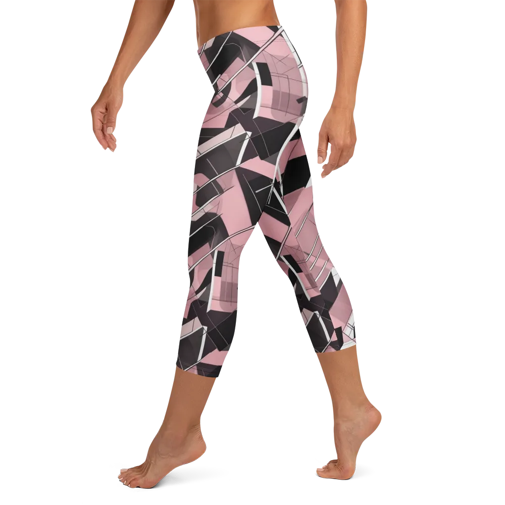 Rosewood Circuit on Capri Leggings — Left