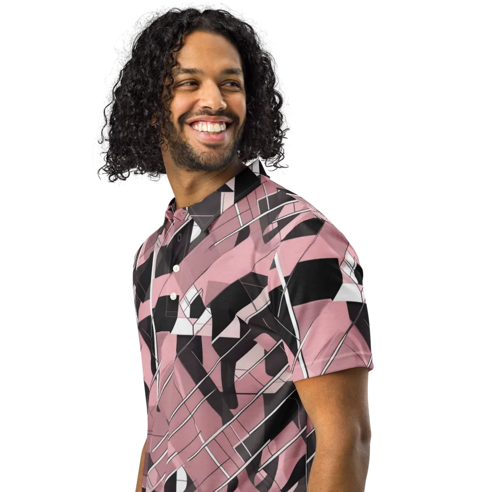 Rosewood Circuit on Men's Slim Fit Polo Shirt — Left Front