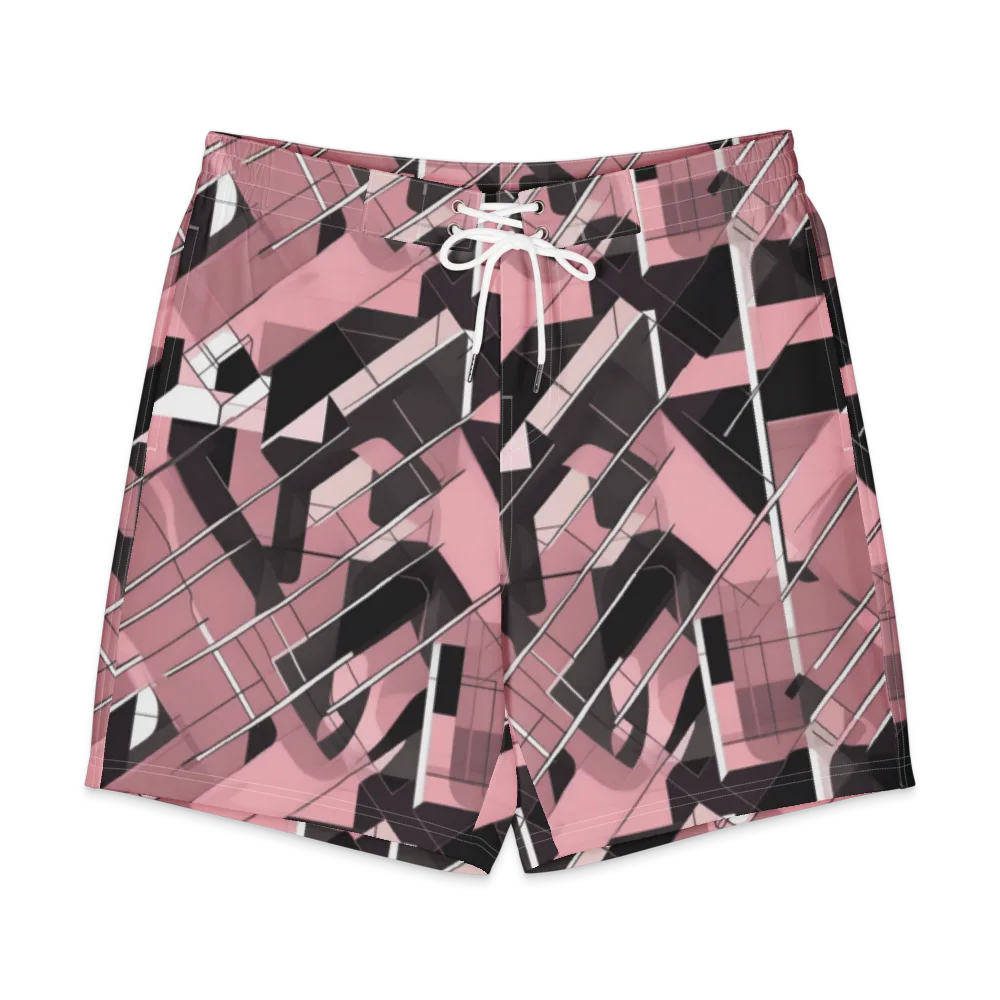 Rosewood Circuit on Men's Board Shorts — Front