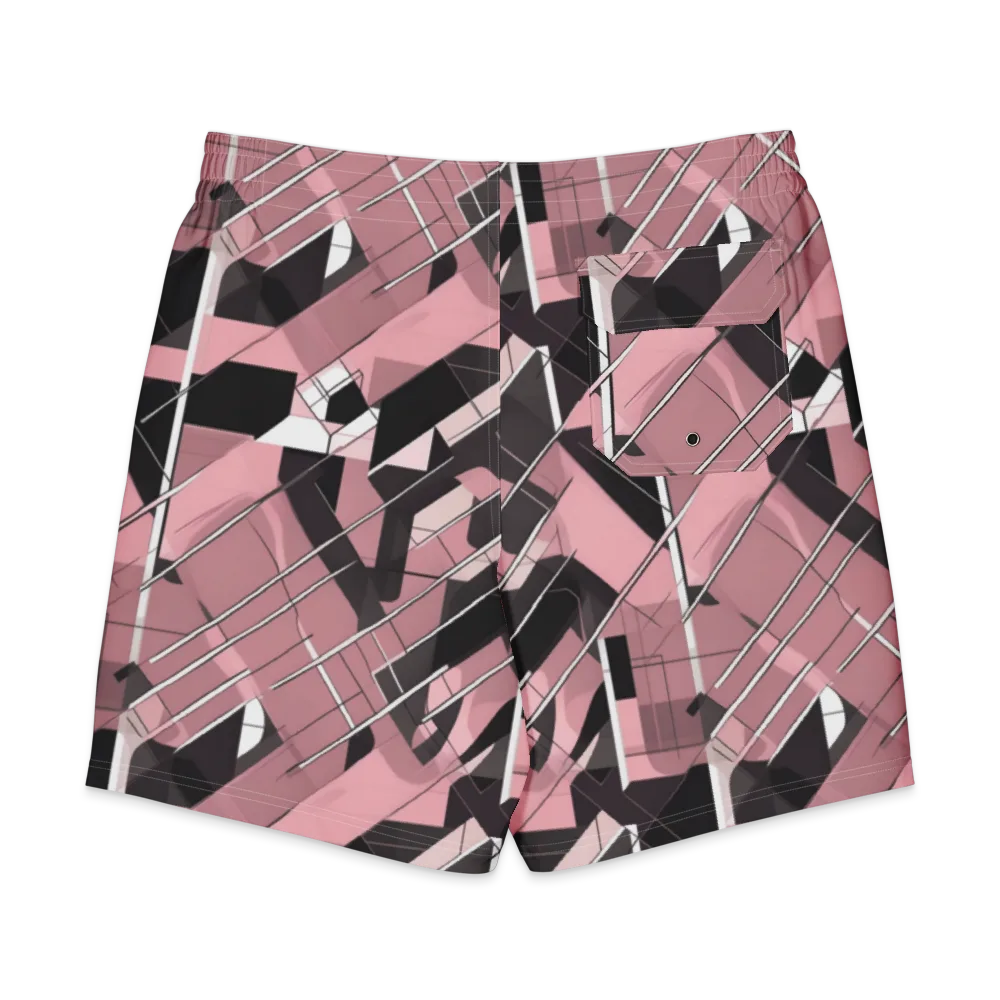 Rosewood Circuit on Men's Board Shorts — Back