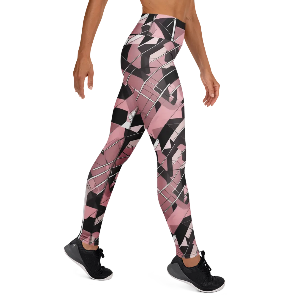 Rosewood Circuit on Yoga Leggings — Right