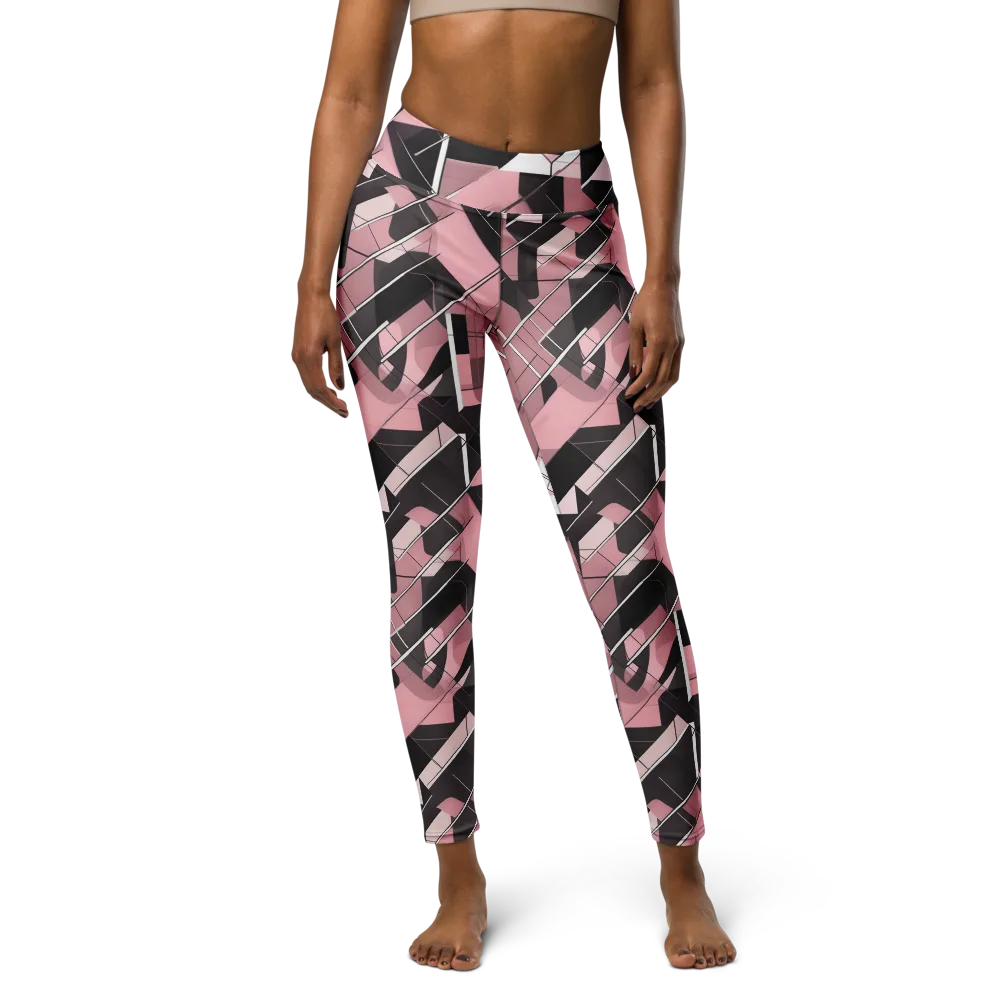 Rosewood Circuit on Yoga Leggings — Front