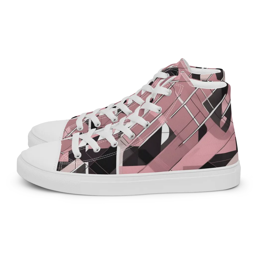 Rosewood Circuit on Women's High Top Canvas Shoes — Left