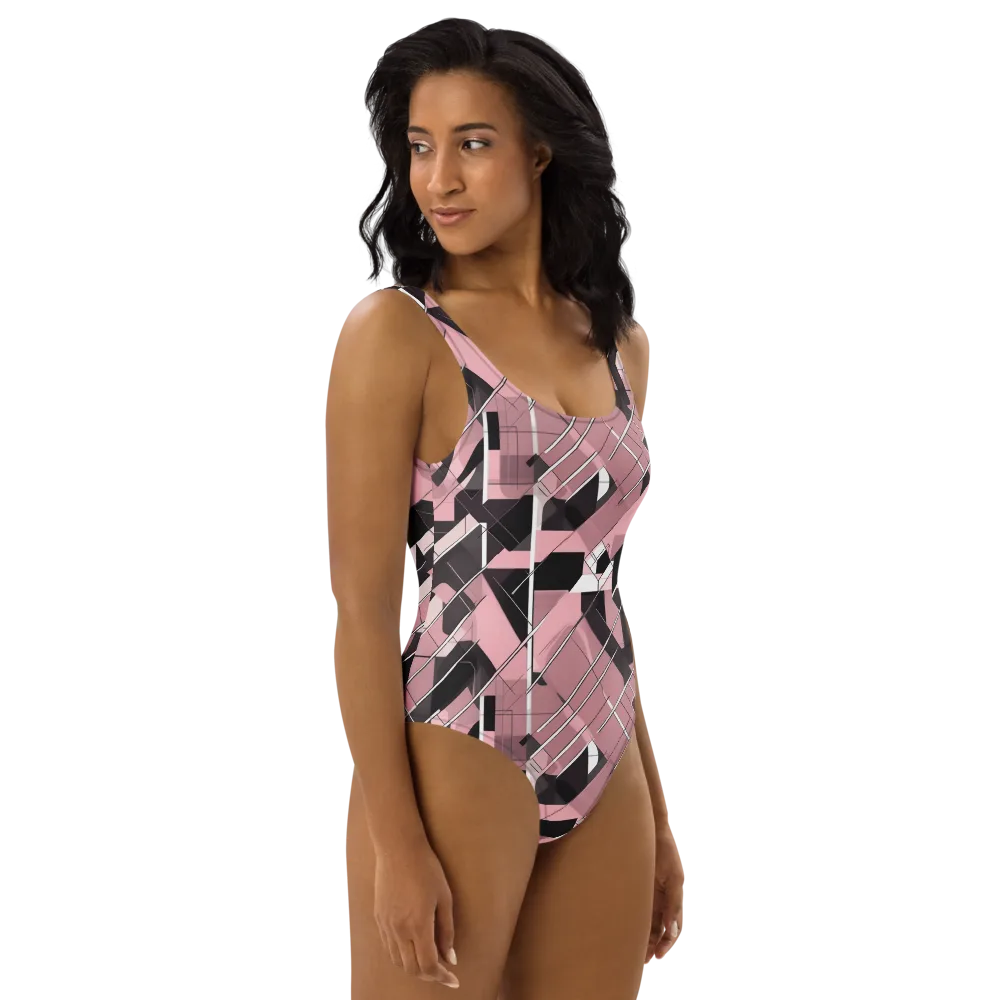 Rosewood Circuit on One-Piece Swimsuit — Right