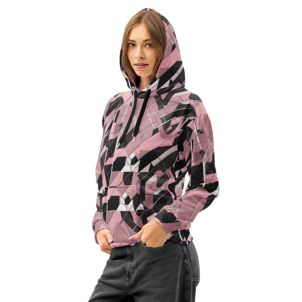 Rosewood Circuit on Cotton Hoodie — Left Front