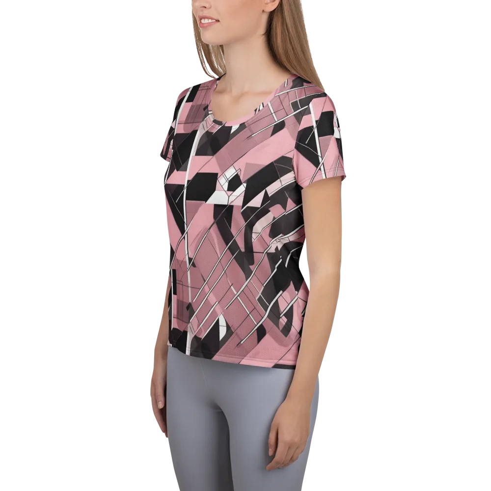 Rosewood Circuit on Women's Athletic T-Shirt — Left
