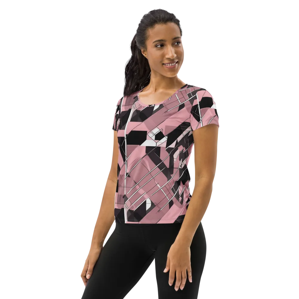 Rosewood Circuit on Women's Athletic T-Shirt — Left