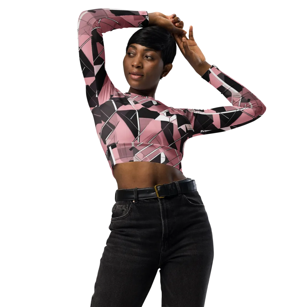 Rosewood Circuit on Long Sleeve Crop Top — Front