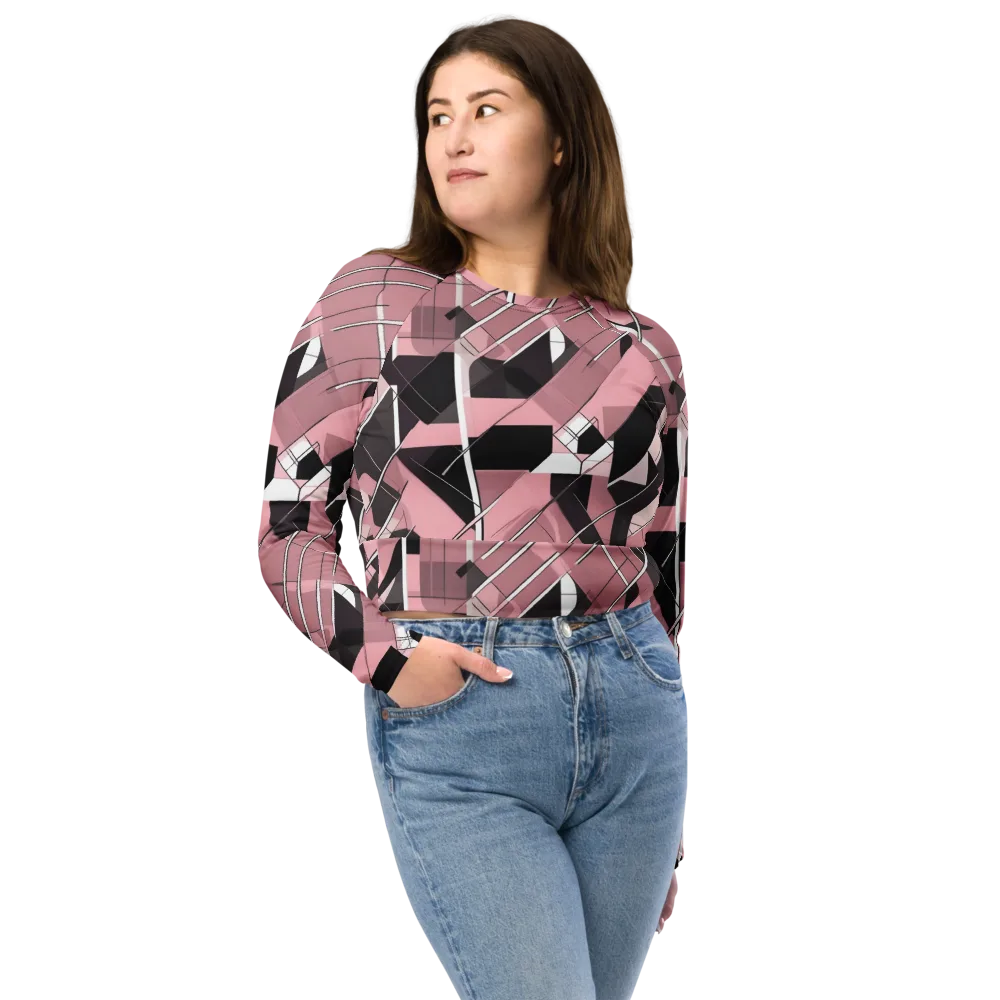 Rosewood Circuit on Long Sleeve Crop Top — Front