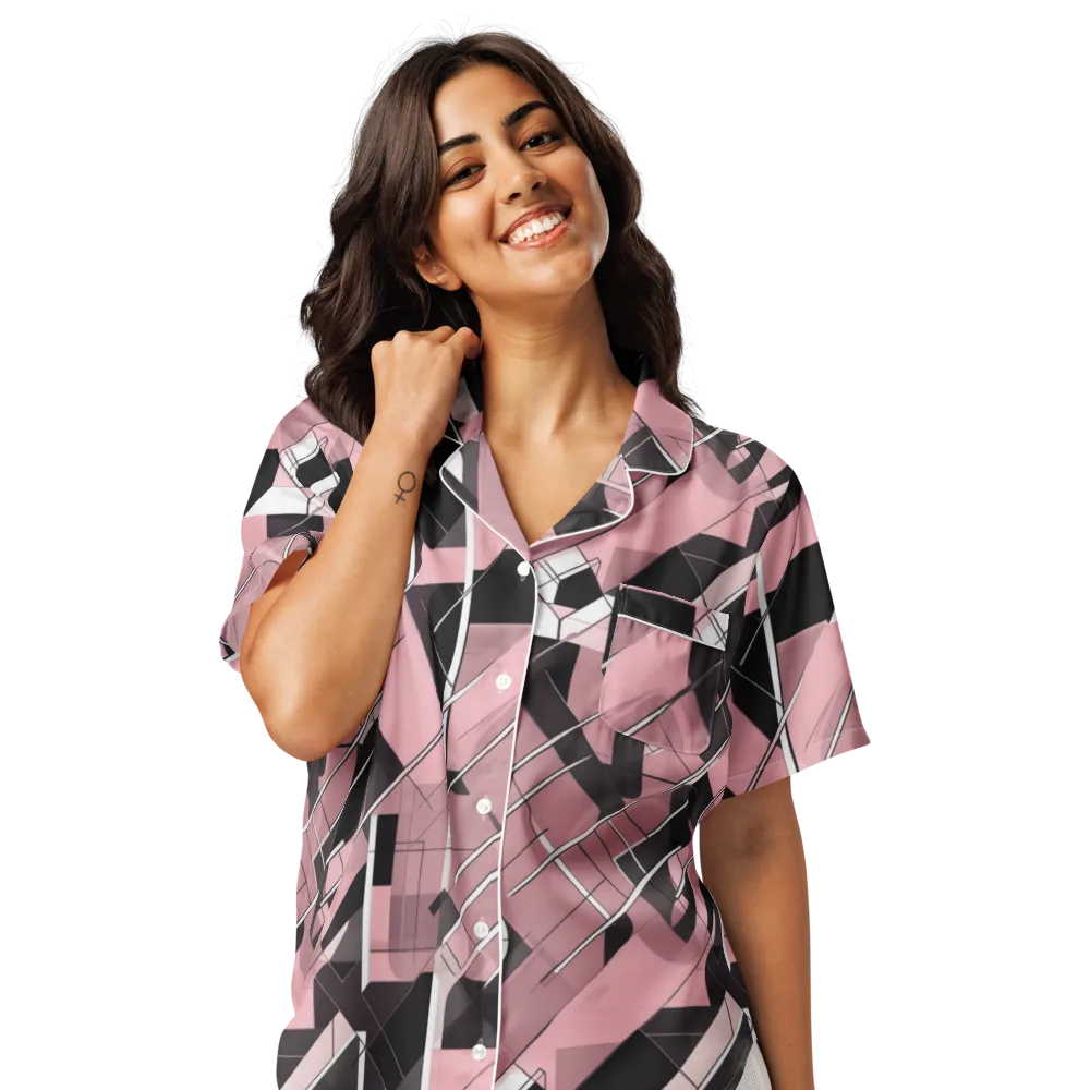 Rosewood Circuit on Women's Short Sleeve Pajama Top — Front