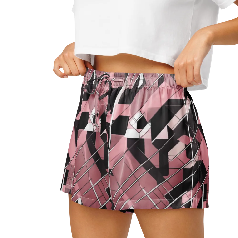 Rosewood Circuit on Women's Pajama Shorts — Left