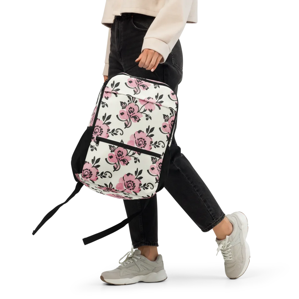Pink Ink Garden on Utility Backpack — Front