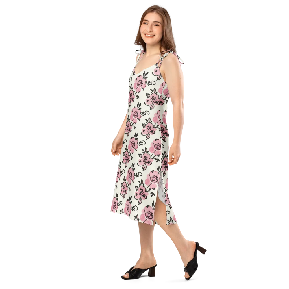 Pink Ink Garden on Slip Dress — Left Front