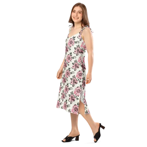 Pink Ink Garden on a Slip Dress