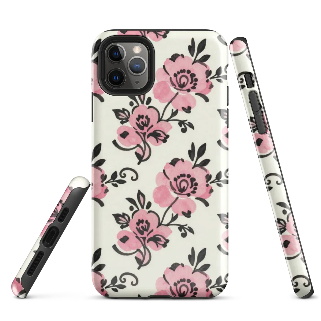 Pink Ink Garden on Tough Case for iPhone® — Front