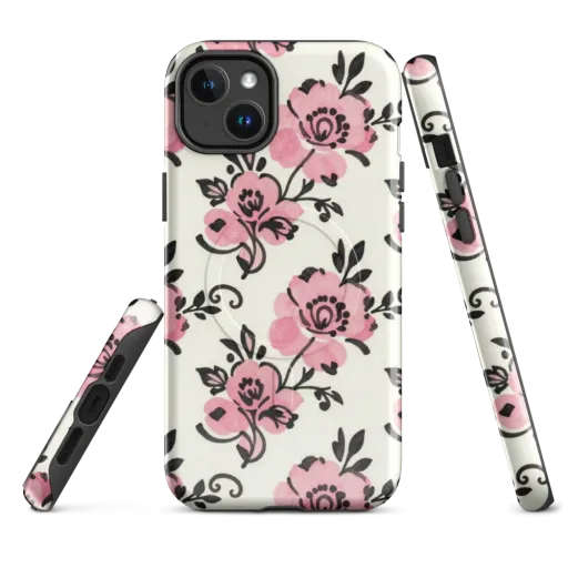 Pink Ink Garden on a MagSafe Tough Case for iPhone®