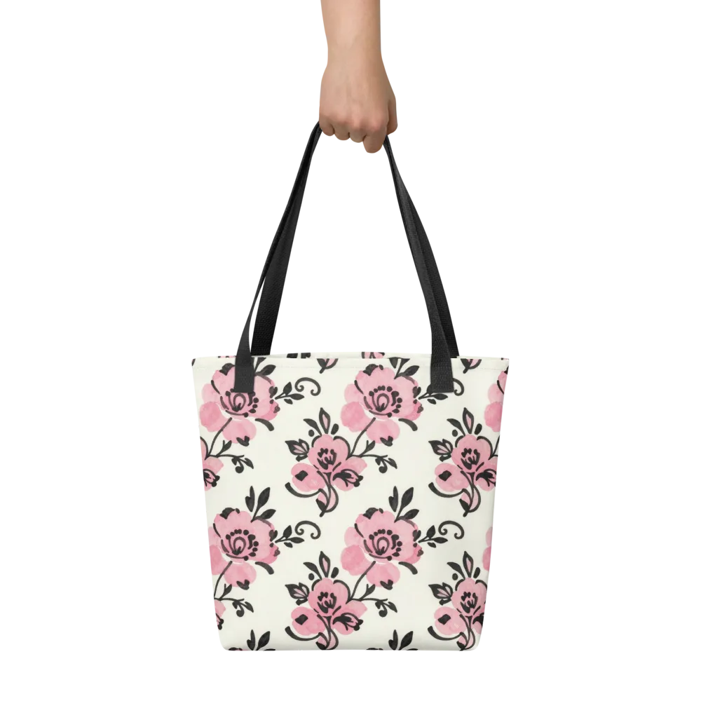 Pink Ink Garden on Tote Bag — Front