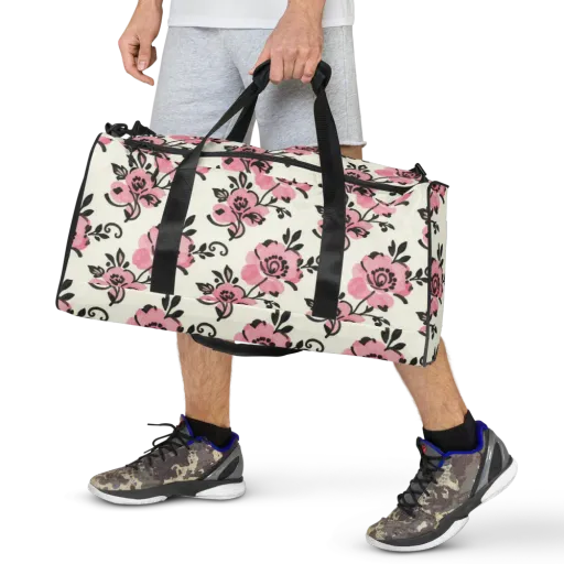 Pink Ink Garden on a Duffle Bag
