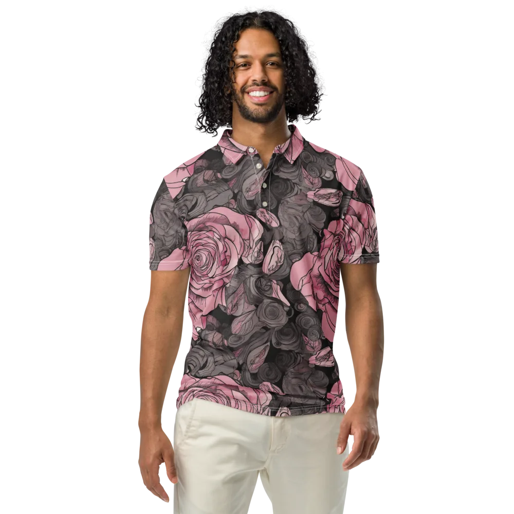 Blush Afterdark on Men's Slim Fit Polo Shirt — Front