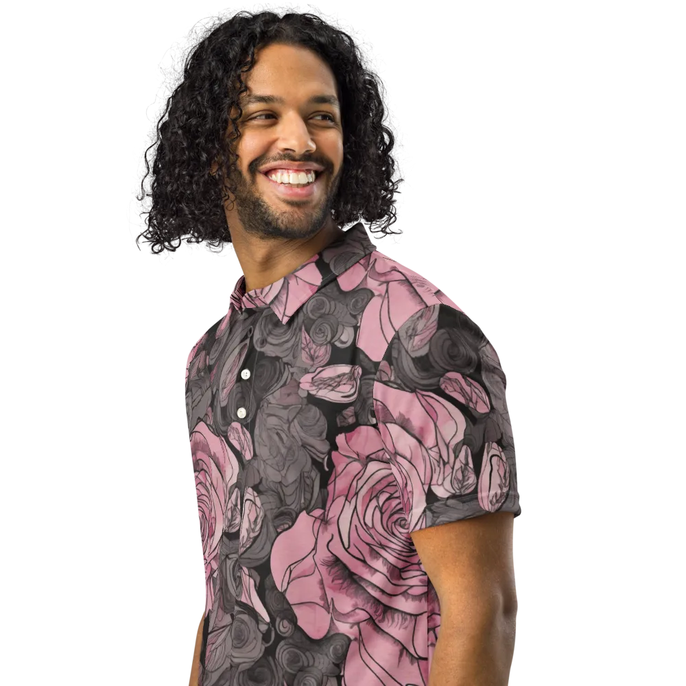 Blush Afterdark on Men's Slim Fit Polo Shirt — Left Front
