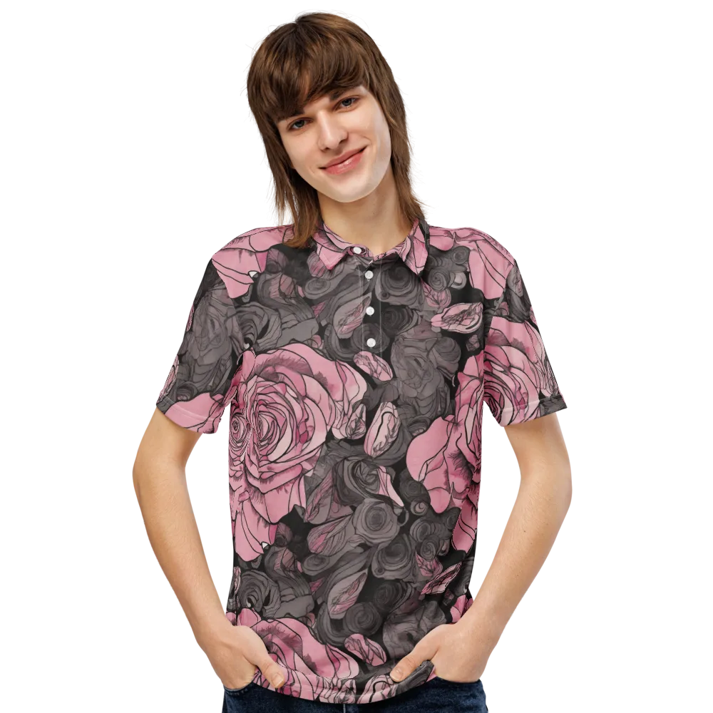Blush Afterdark on Men's Slim Fit Polo Shirt — Front
